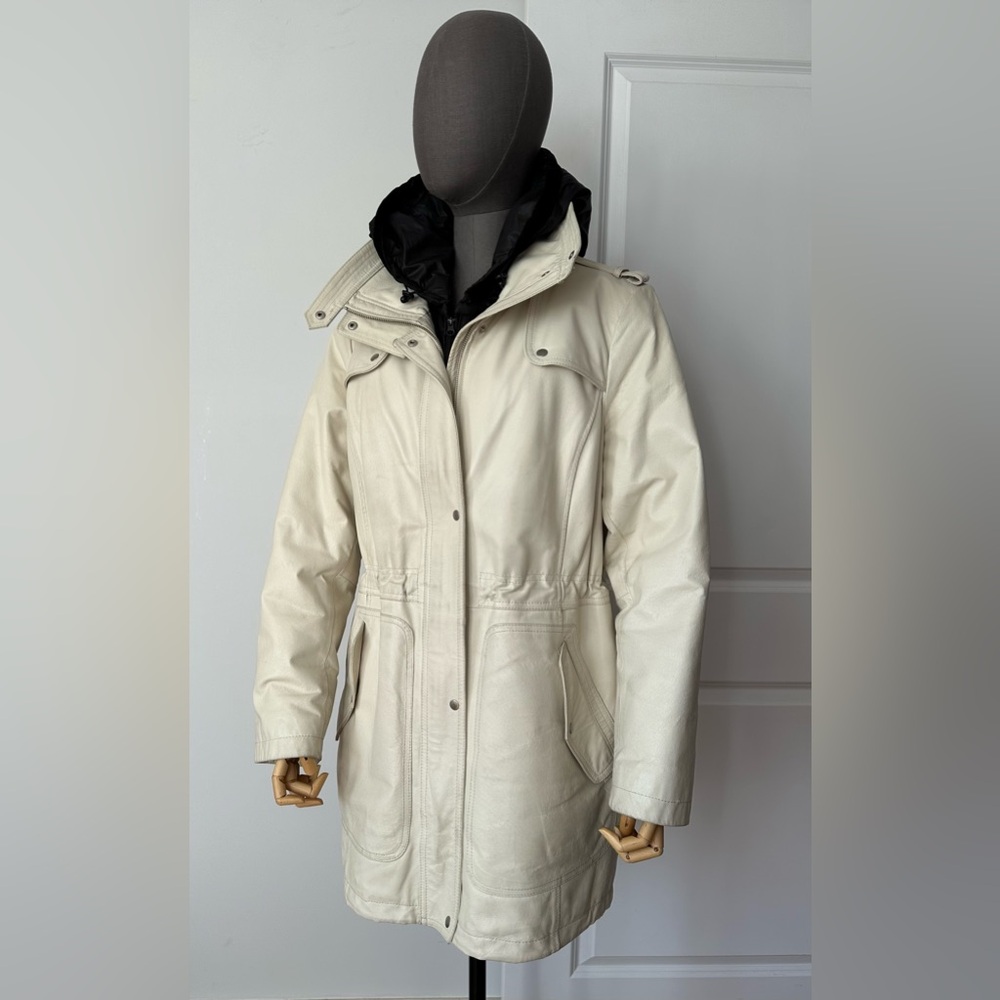 Danier Leather Parka Jacket with Removable Liner | Cream | XL